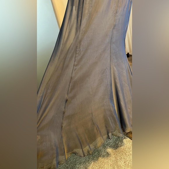 Embroidered Mesh Long Dress - Gray - Picture 9 of 16